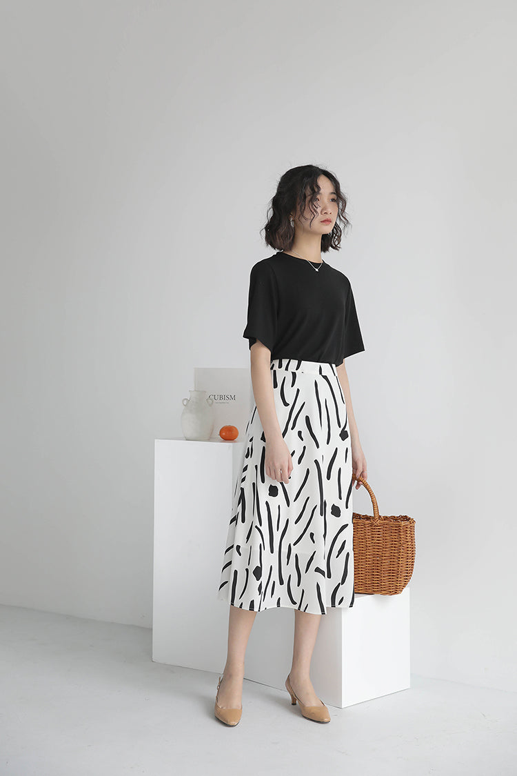 Helen geometric shape A-line skirt